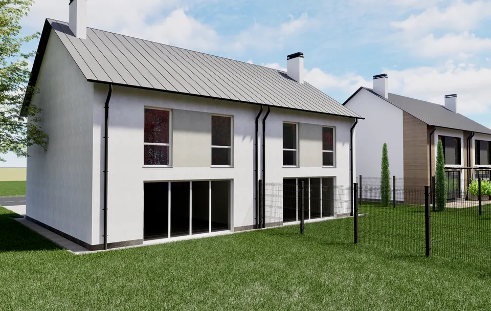 3D-Visualisierung der Fassade eines Einfamilienhauses