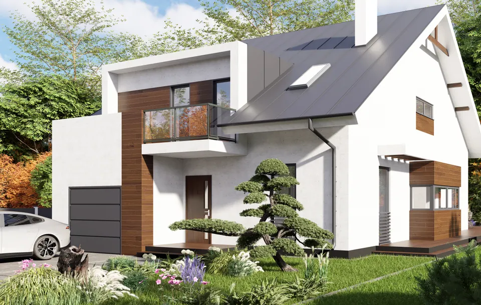 Architektonische 3D-Visualisierung von Haus und Außenanlage, Bratislava, Slowakei