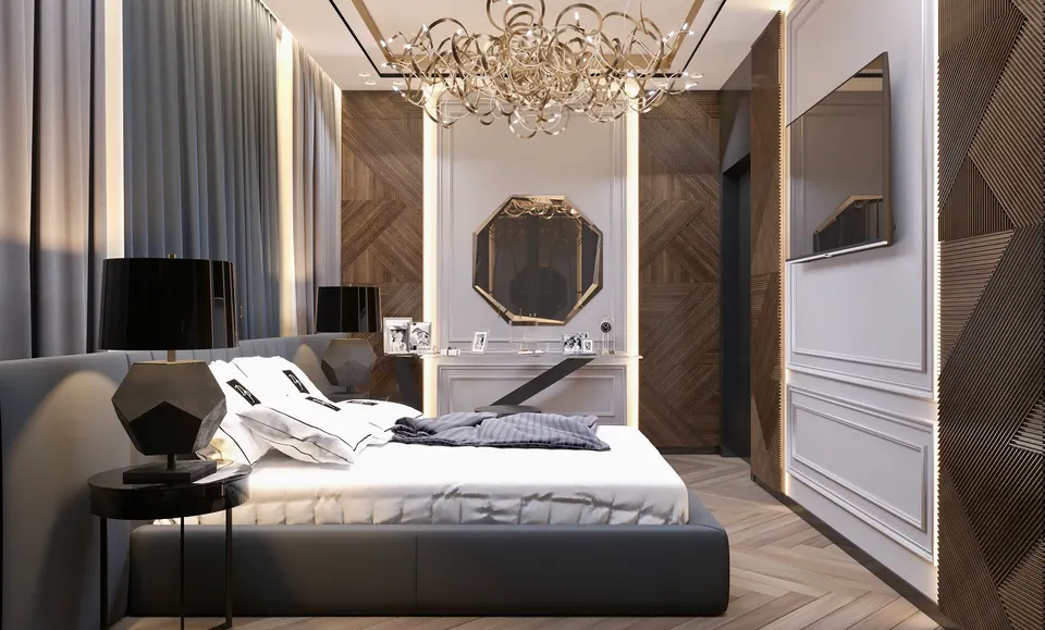 Спальня — апартаменты в Нью-Йорке, 57 м²
