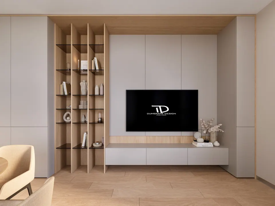 living room with custom-made furniture