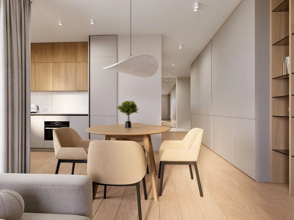 kitchen-living room with cozy atmosphere