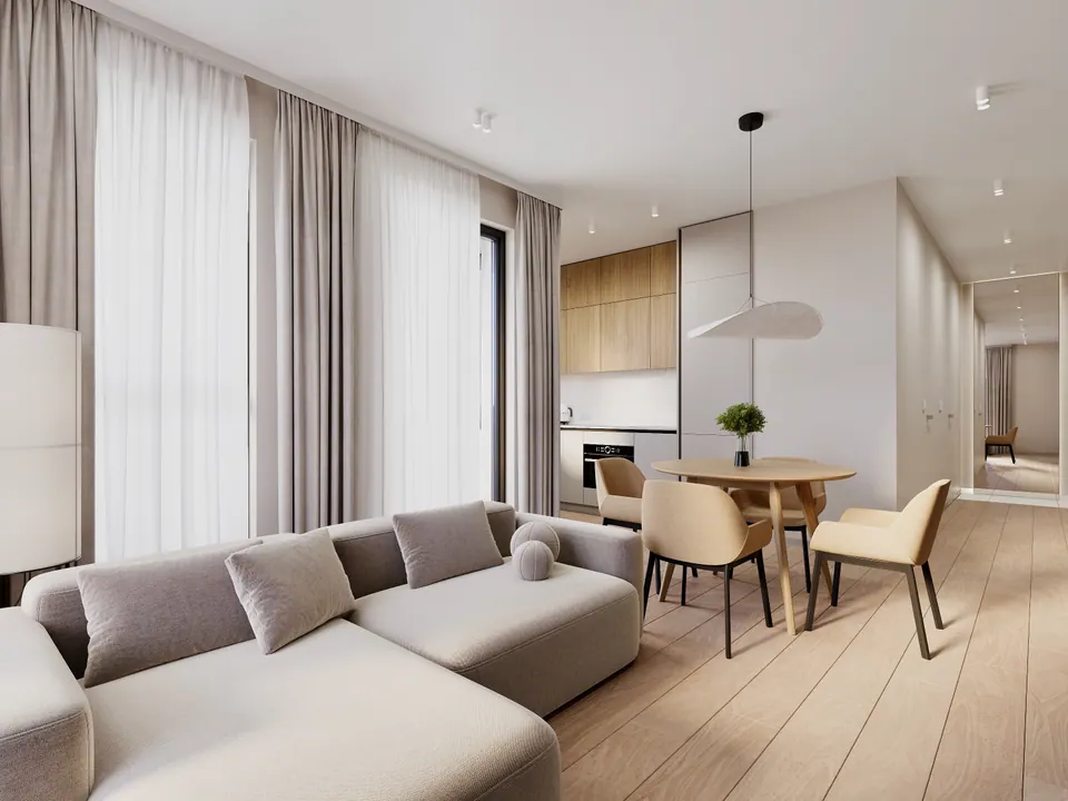 natural lighting in kitchen-living design