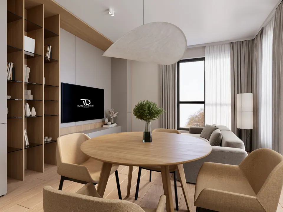 integrated kitchen and lounge area design