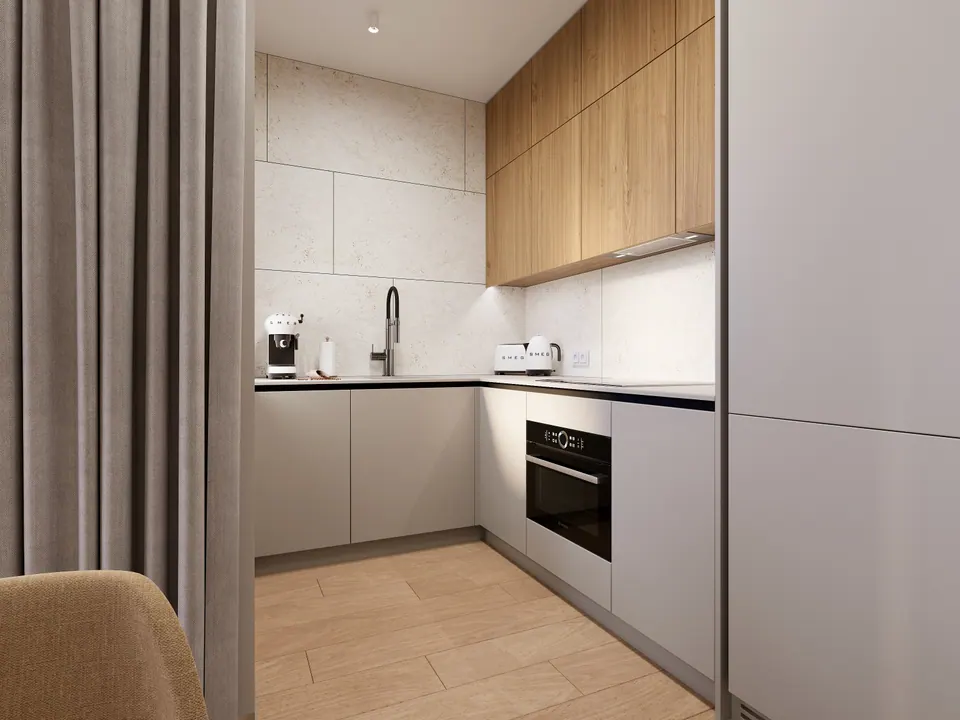 contemporary kitchen-living interior