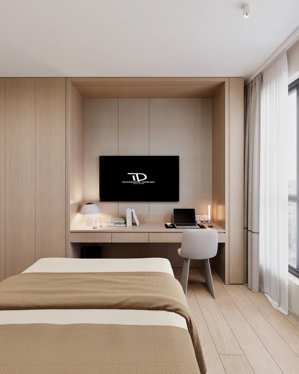 bedroom interior with natural textures