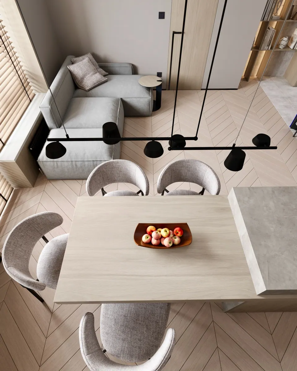 modern kitchen design with natural materials