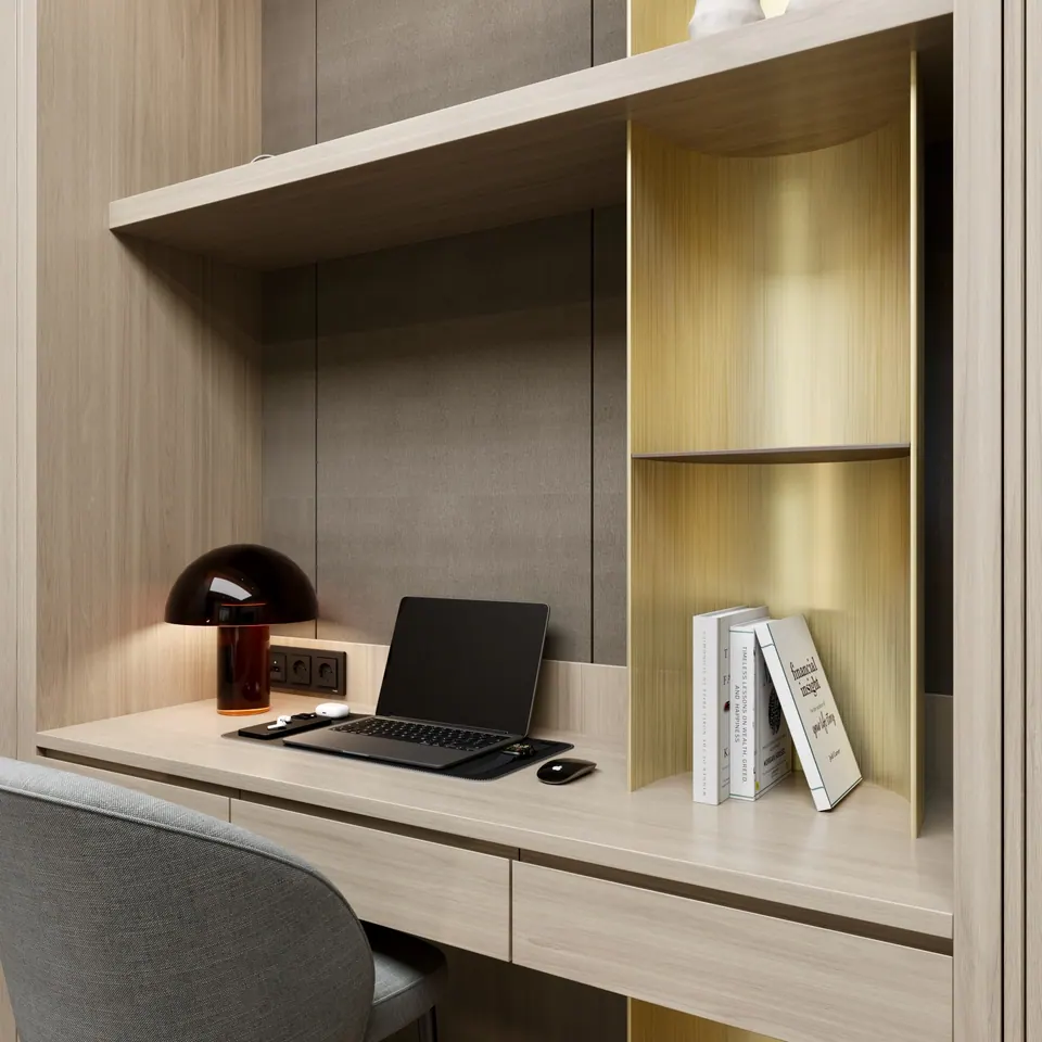modern bedroom with neutral tones