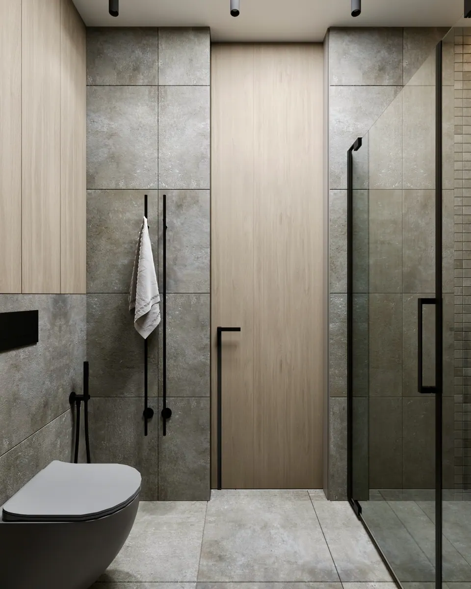 bathroom with custom vanity cabinet