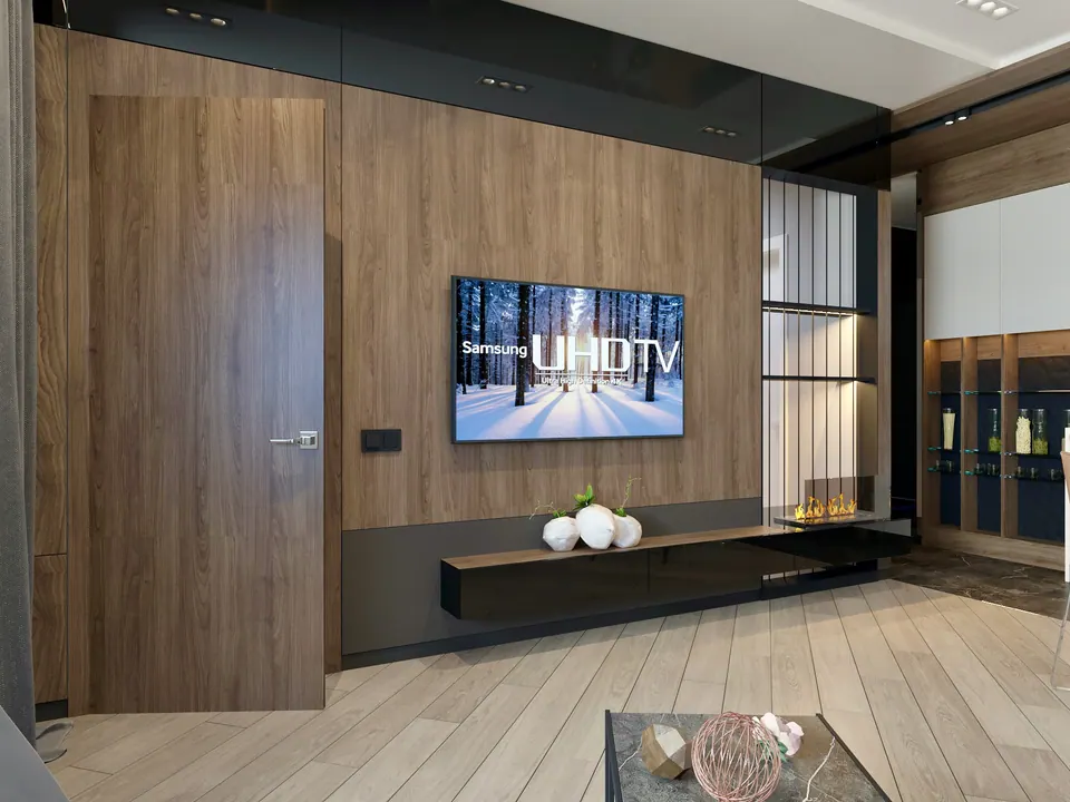 Modernes Wohnzimmer mit individuellem Interieur