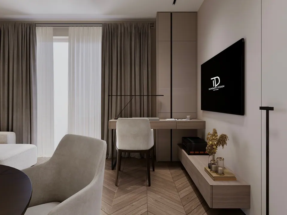 open plan living room and kitchen warsaw