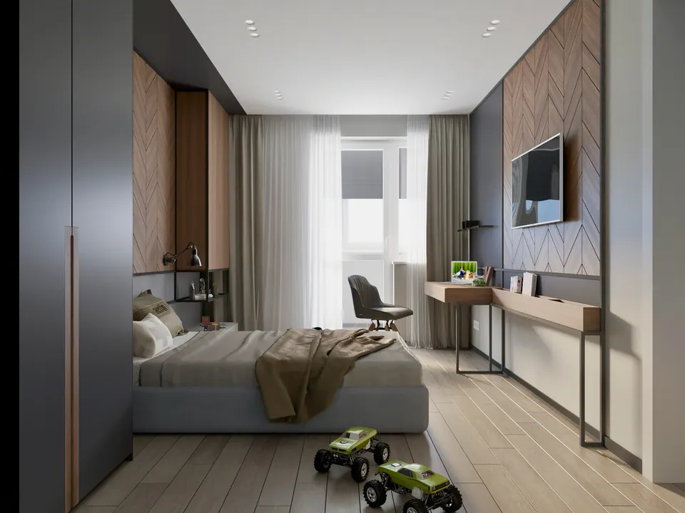 Schlafzimmer mit Möbeln nach Maß, Madrid, Spanien