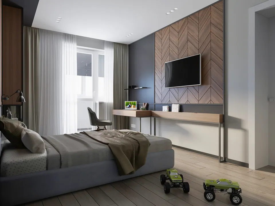 Modernes Schlafzimmer nach Maß, Madrid, Spanien