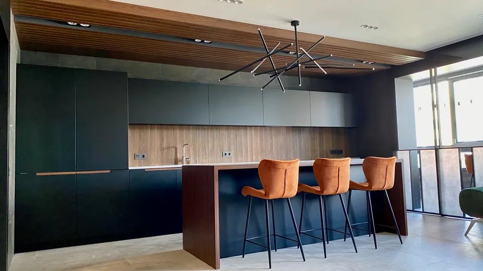 Planung Wohnzimmer mit Küche