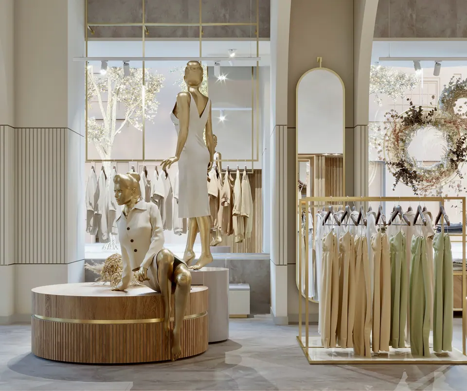 Boutique-Interieur nach eigenem Entwurf, abgestimmt auf das Sortiment