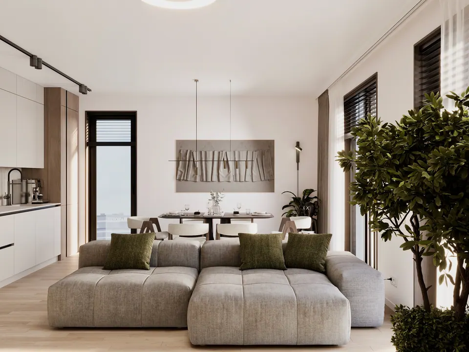 Planung der Wohnküche in einer modernen Wohnung — Metropolis, Bratislava, Slowakei