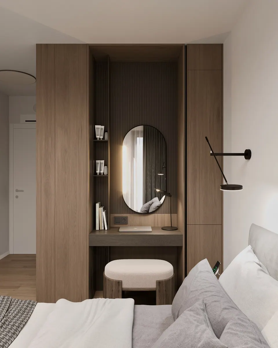 Innenarchitektur des Schlafzimmers — Wohnung in Bratislava, Slowakei