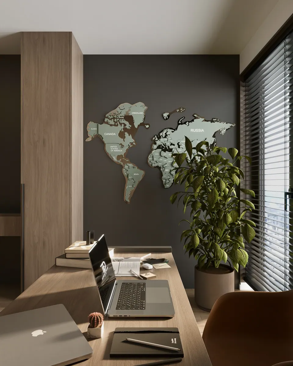 Arbeitszimmer in einer modernen Wohnung — Innenarchitektur, Bratislava, Slowakei