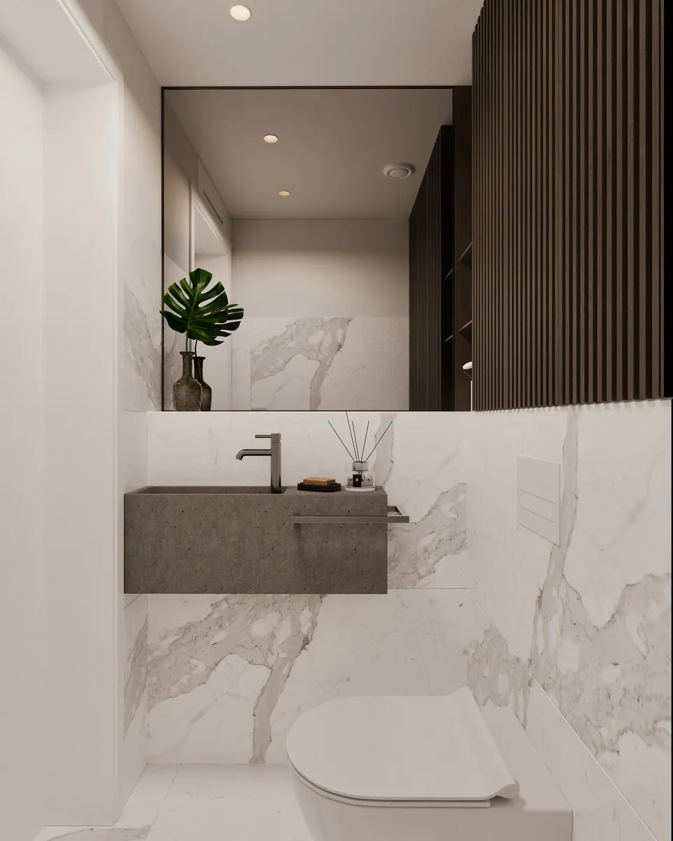 Modernes Baddesign — Wohnung im Metropolis, Bratislava, Slowakei