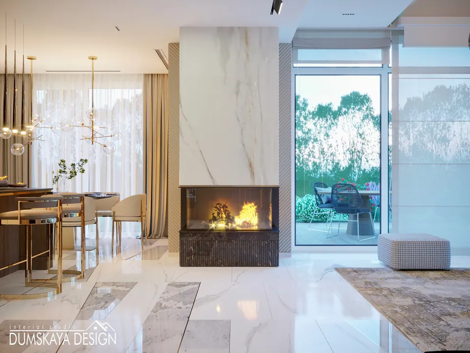 refined color scheme in villa lounge
