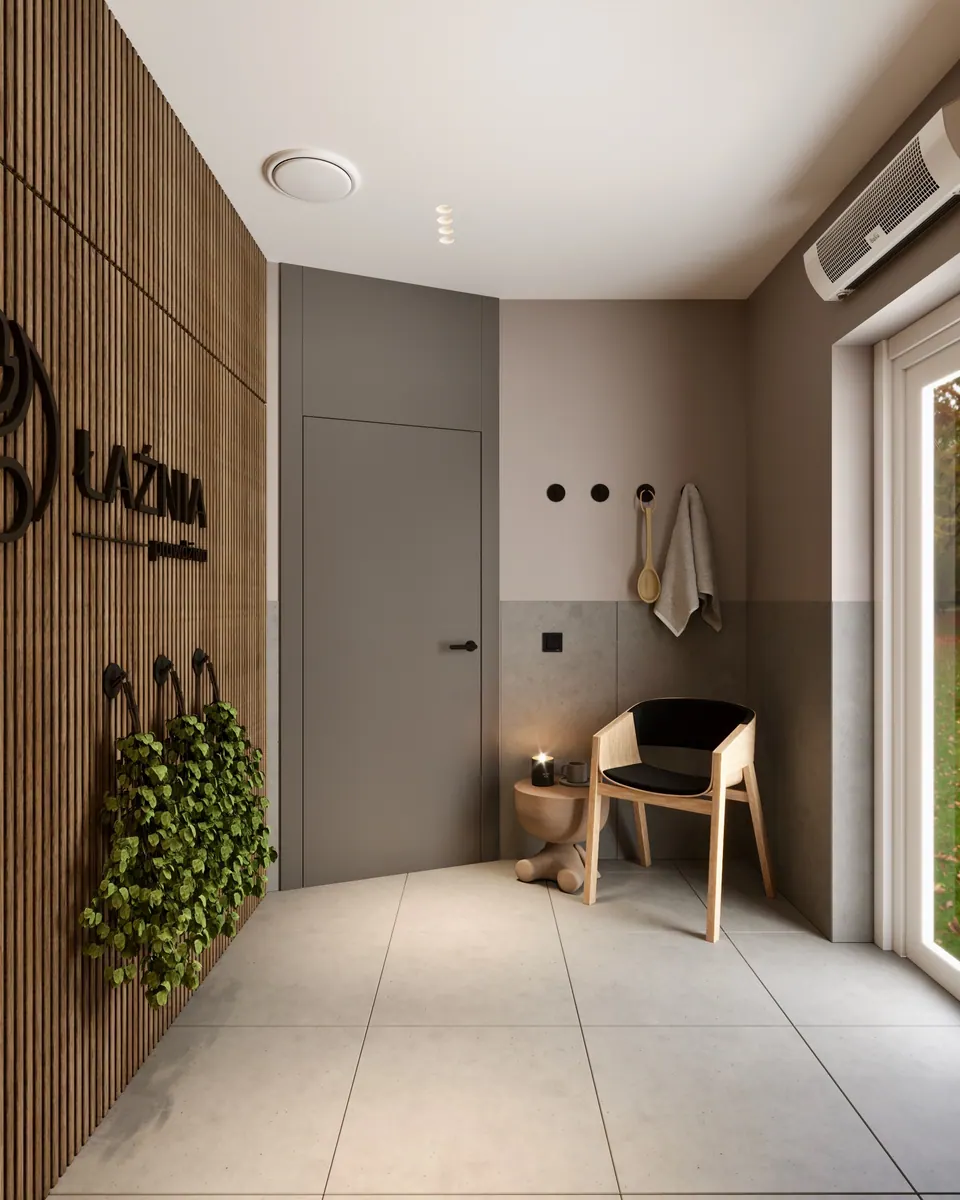 reception area sauna interior