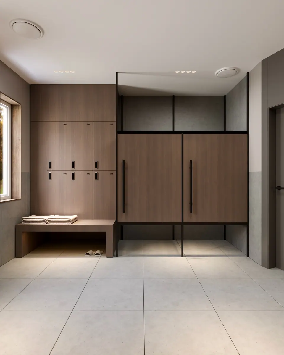 changing room design sauna