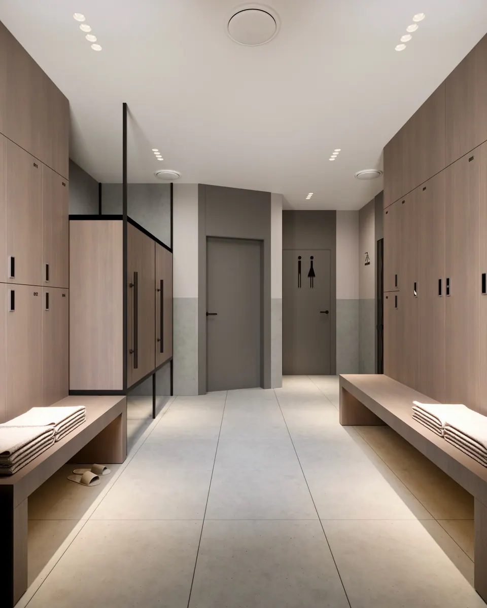 changing room with showers bathhouse