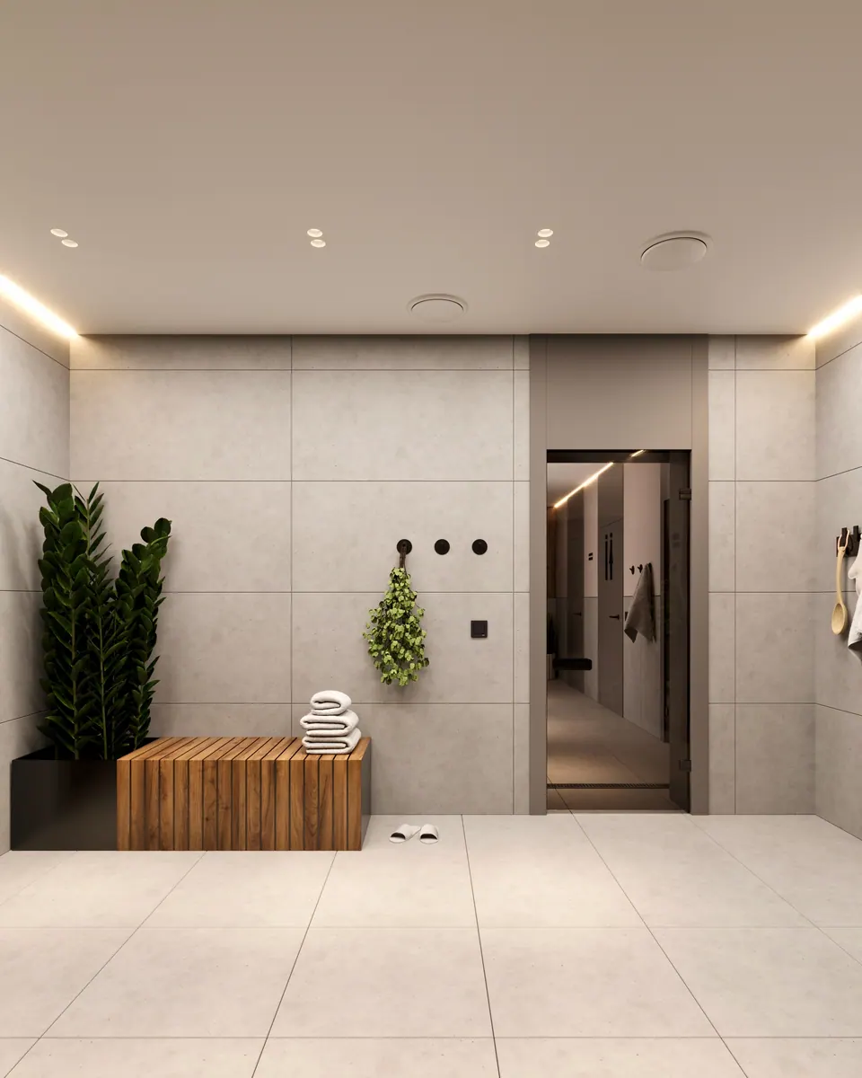 hallway design sauna