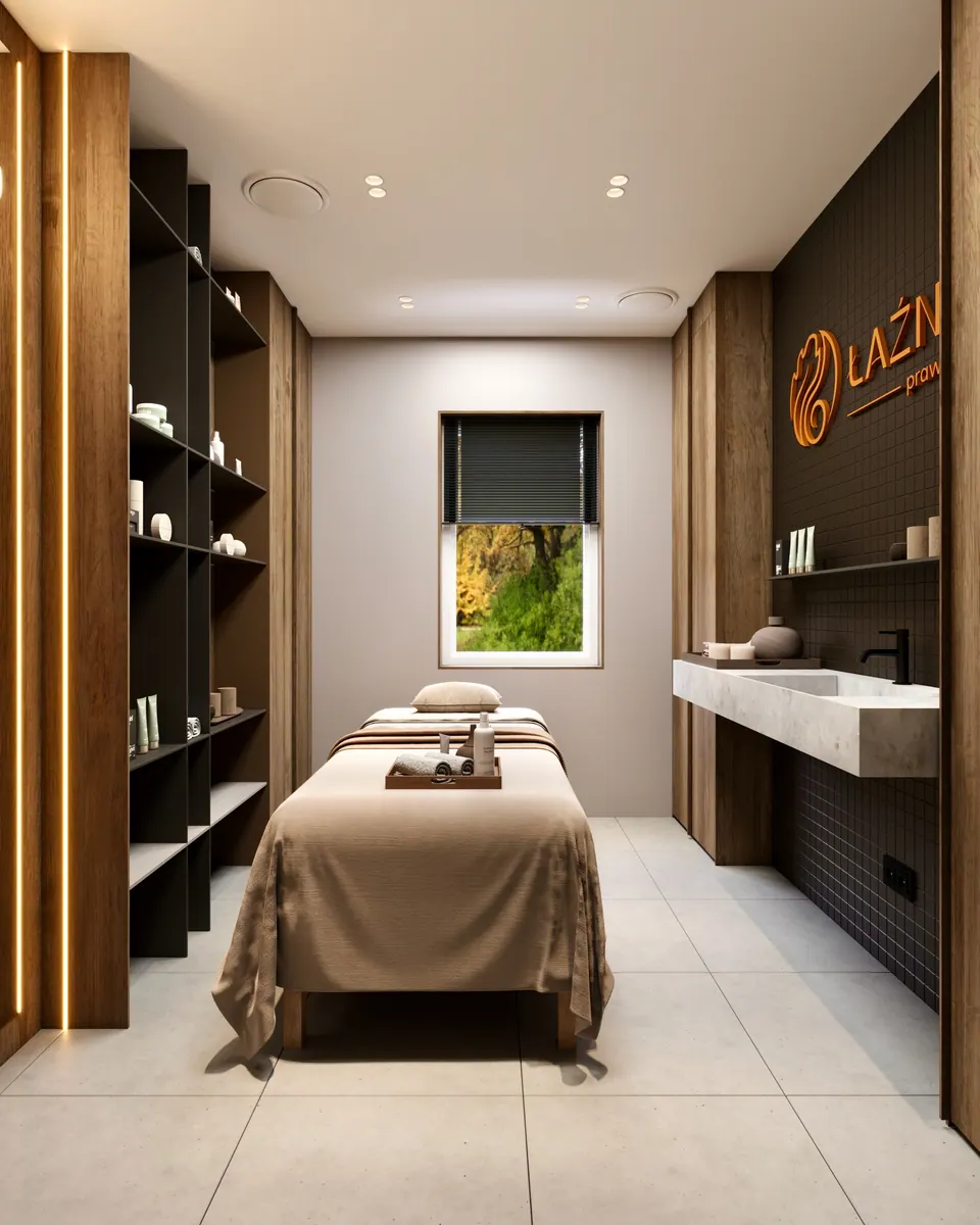 reception desk design sauna