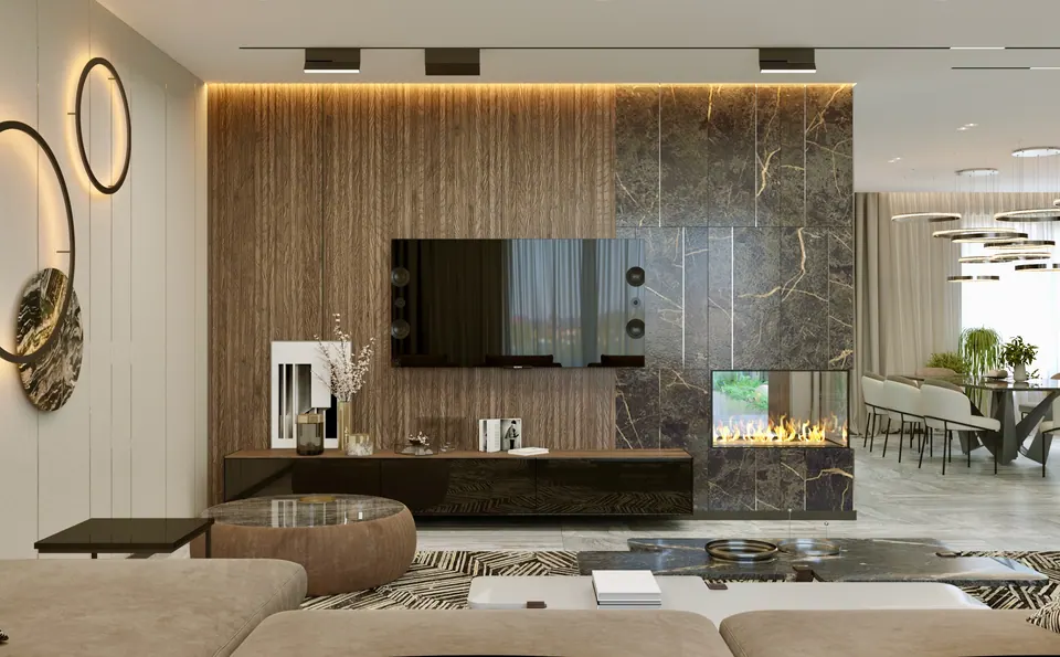 refined color scheme in villa lounge