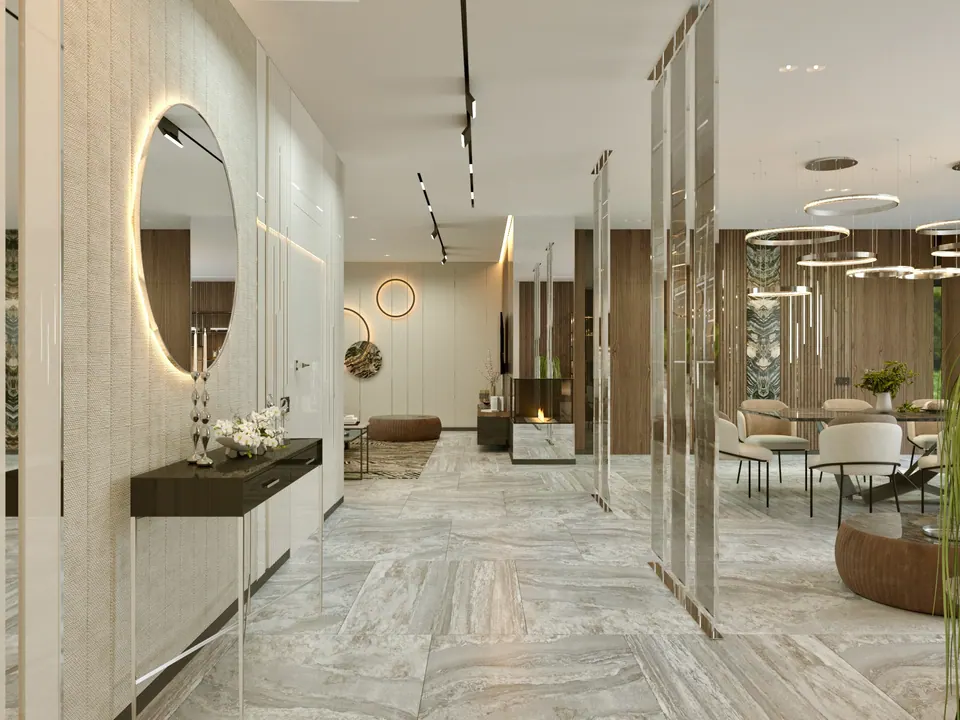 elegant mix of textures in premium living space