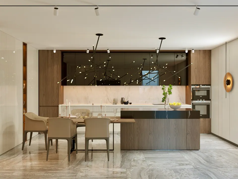 luxury kitchen design with custom island
