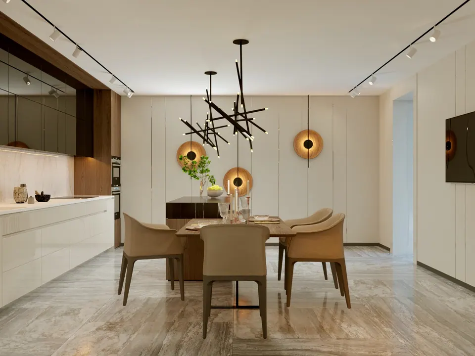 elegant kitchen design with bar seating