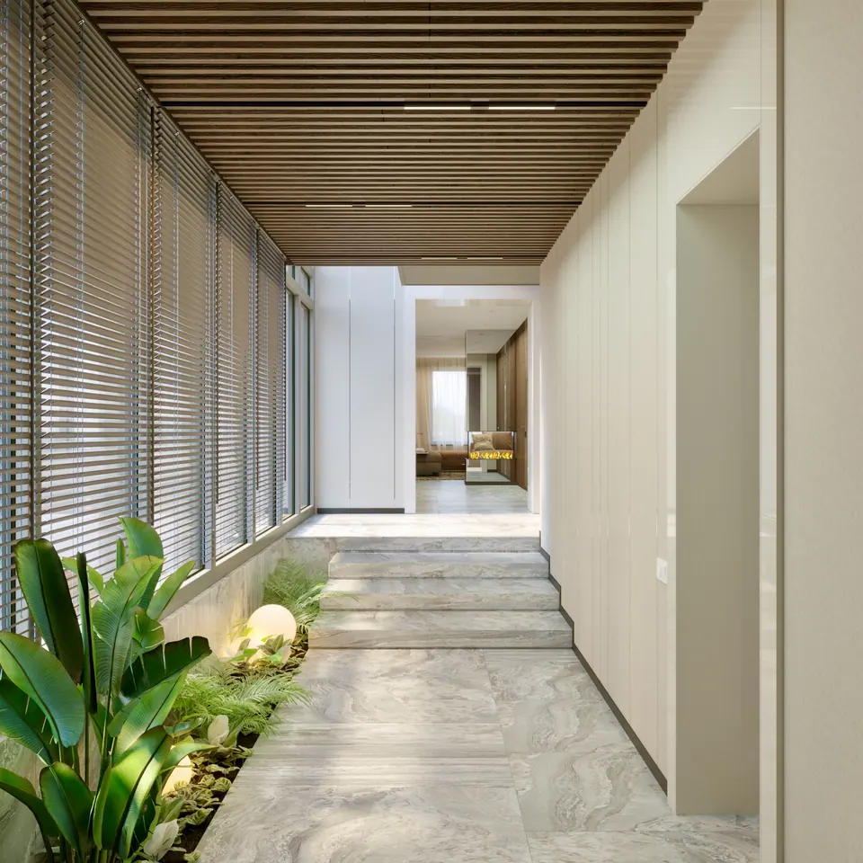 premium villa terrace with wooden decking