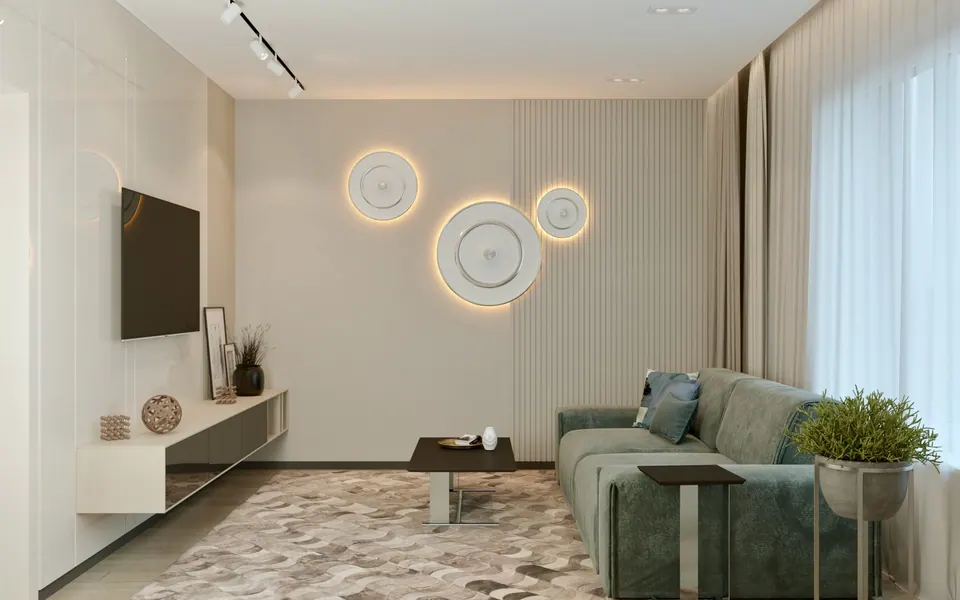 minimalist lines in luxury lounge layout