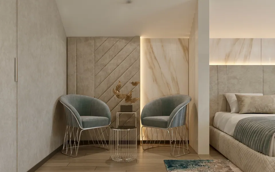 villa suite with warm ambient lighting