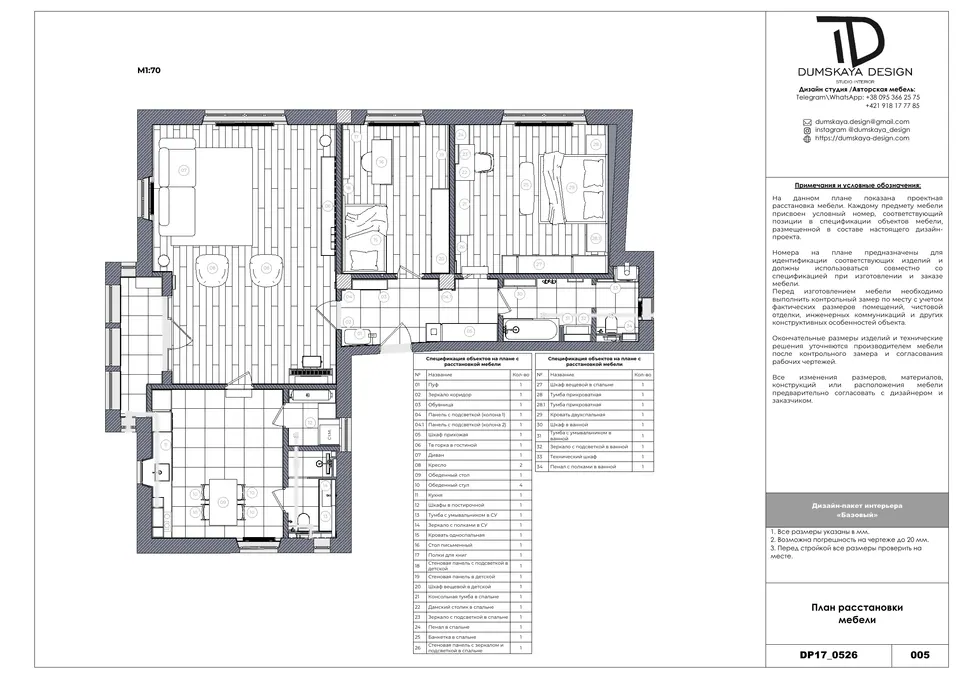 Pôdorys s rozmiestnením nábytku — technický výkres bytu 127 m² v Bratislave
