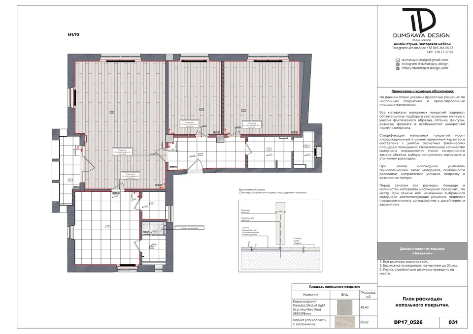 Pôdorys kladenia podlahových krytín — technický výkres bytu 127 m² v Bratislave