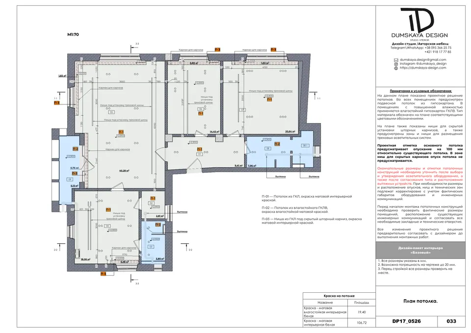 Pôdorys stropov — technický výkres bytu 127 m² v Bratislave