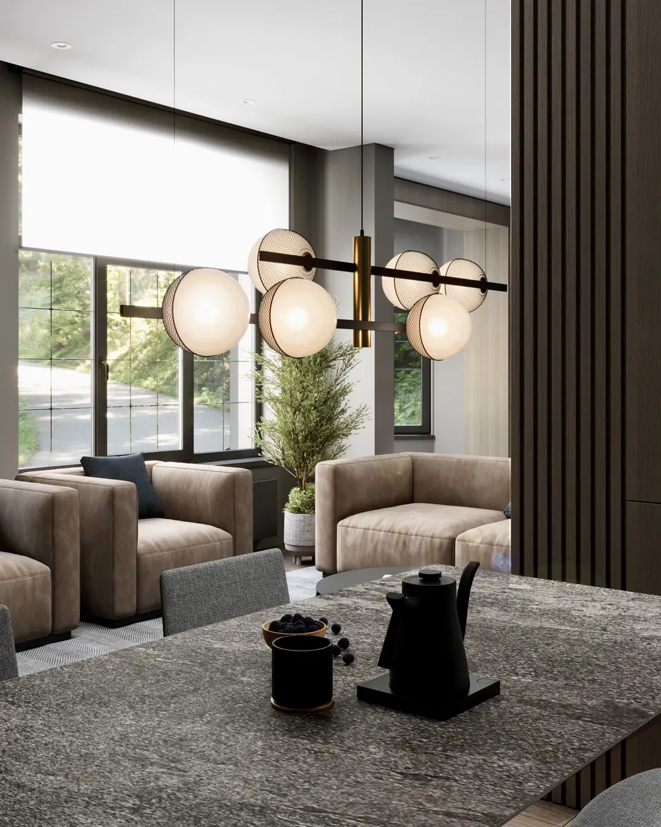 Wohnzimmer mit Designmöbeln — Bratislava