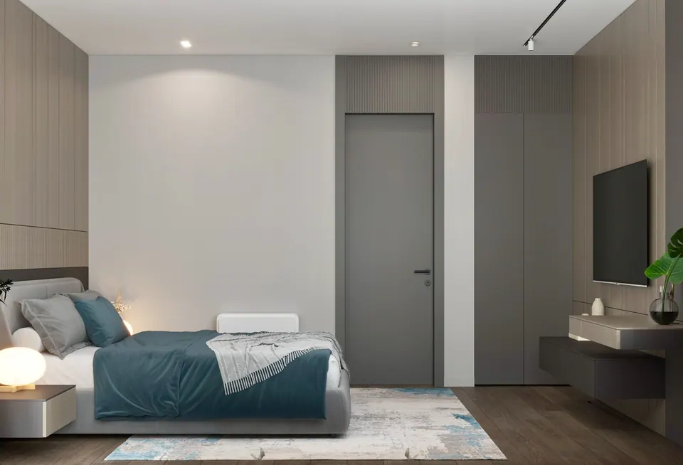 Modernes Schlafzimmer mit Maßmöbeln — Bratislava