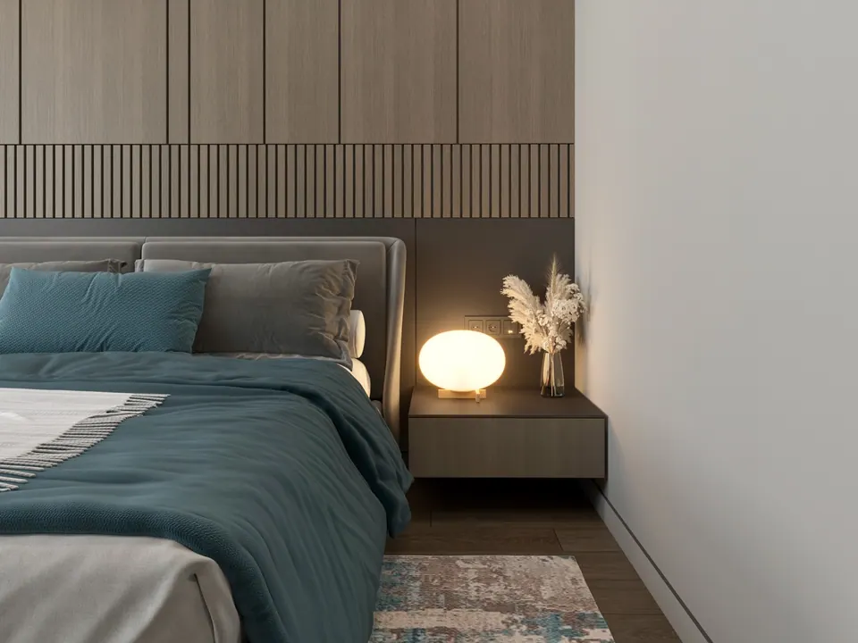 Schlafzimmer mit Möbeln nach Maß — Wohnung in Bratislava