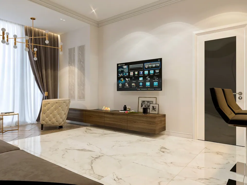 custom shelving in modern lounge varna bulgaria