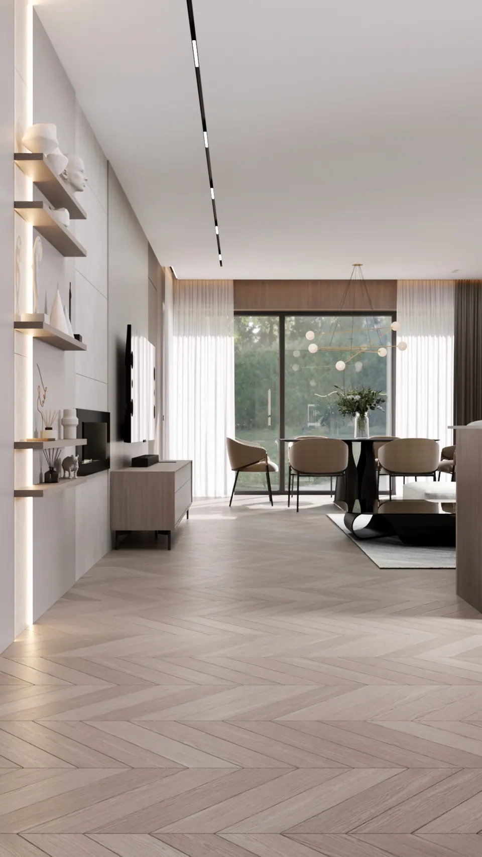 modern fireplace in luxury lounge berlin germany
