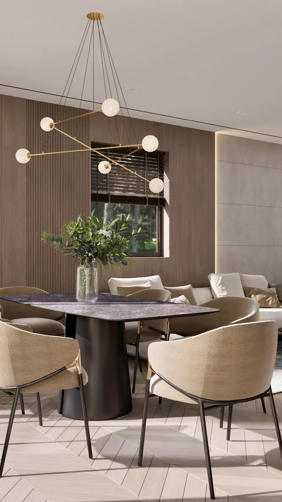 open-plan luxury living room with designer sofa berlin