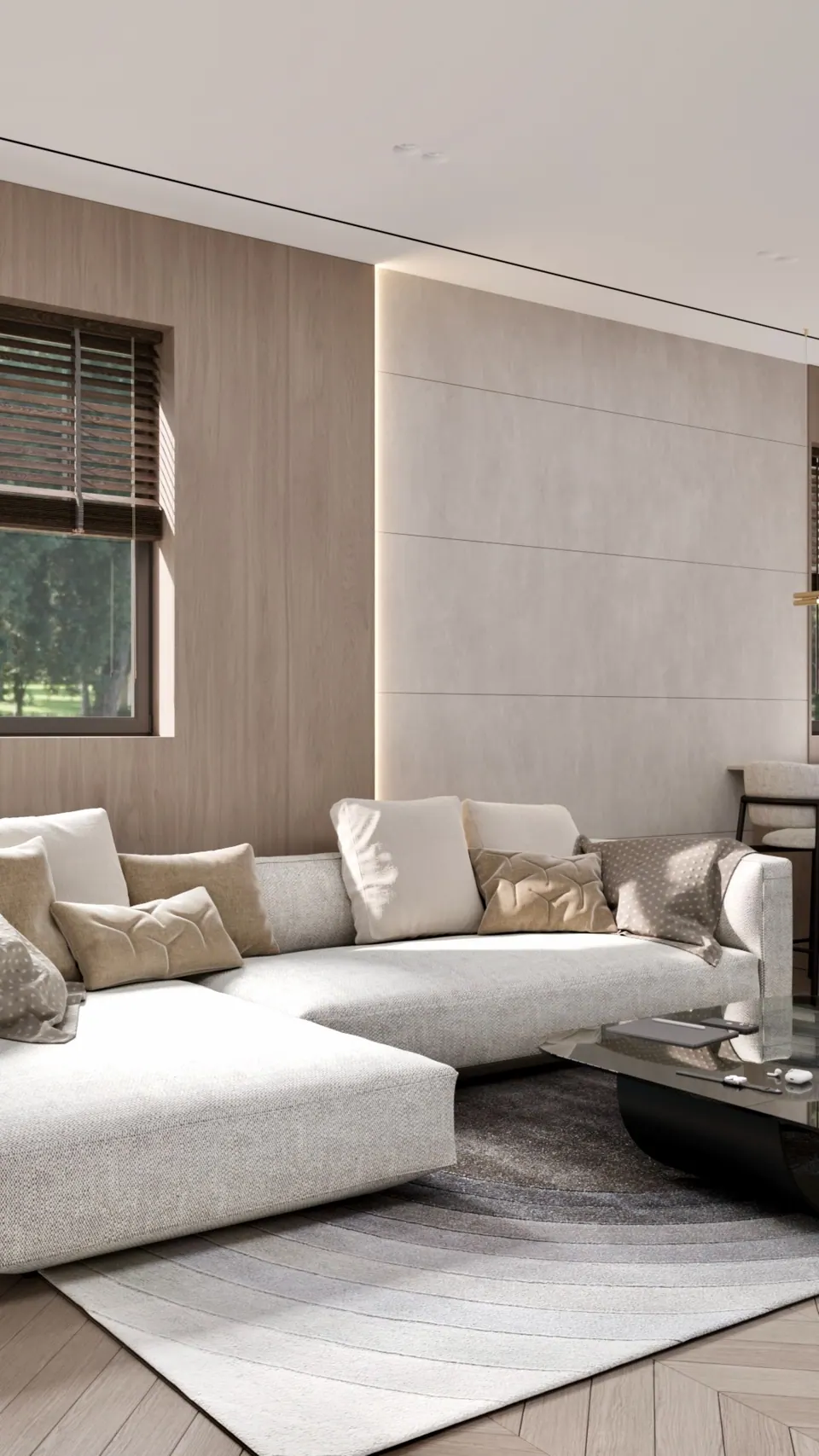 bespoke shelving in modern villa lounge berlin germany