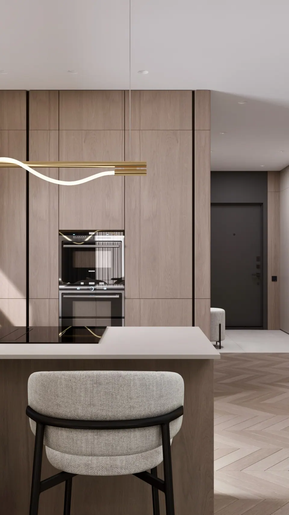 premium villa kitchen with natural stone surfaces berlin