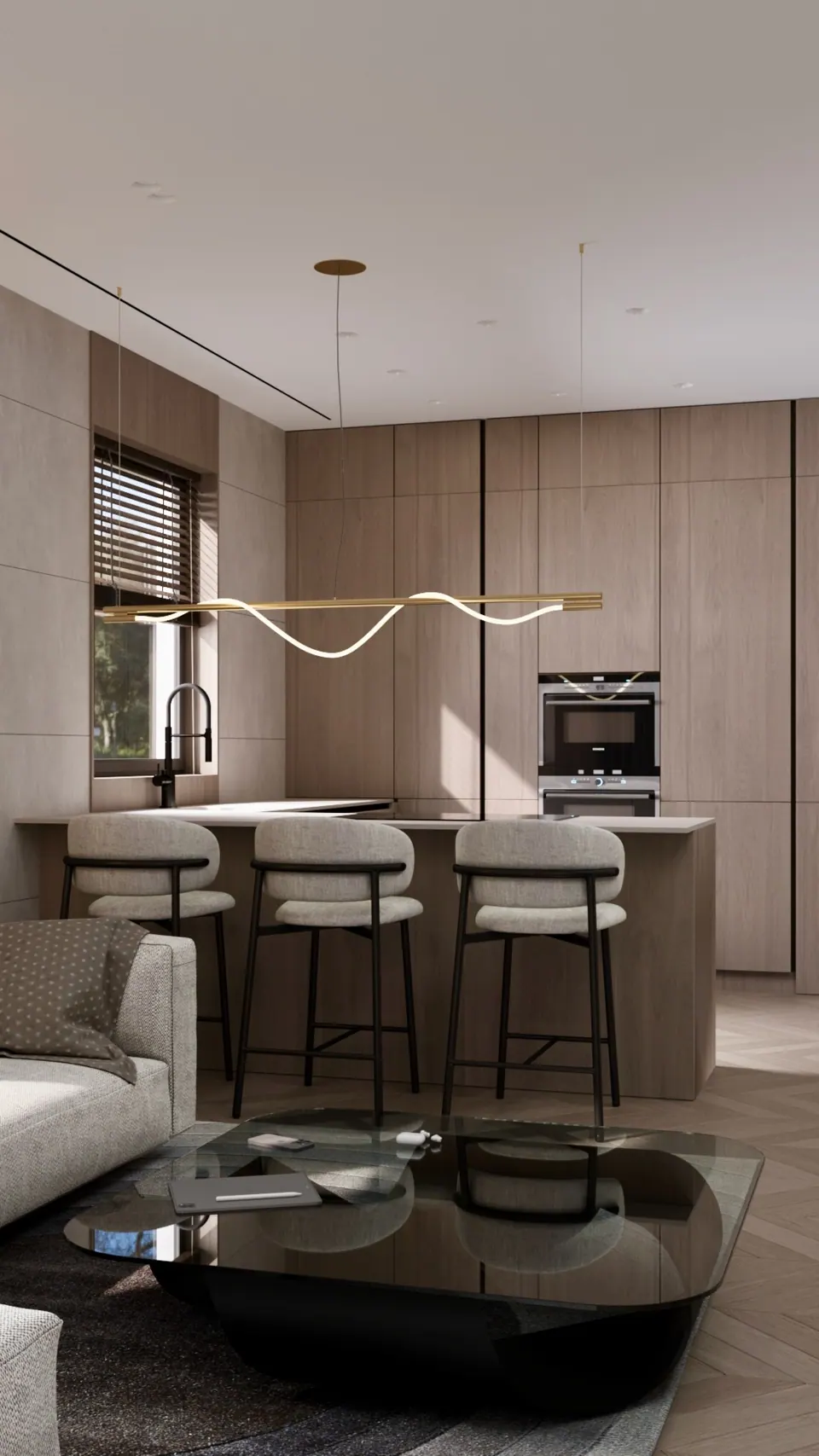 villa kitchen with island seating berlin germany