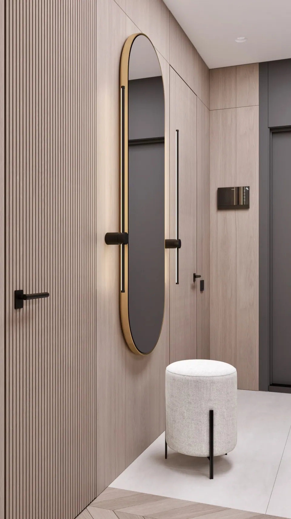 luxury villa hallway with custom console berlin