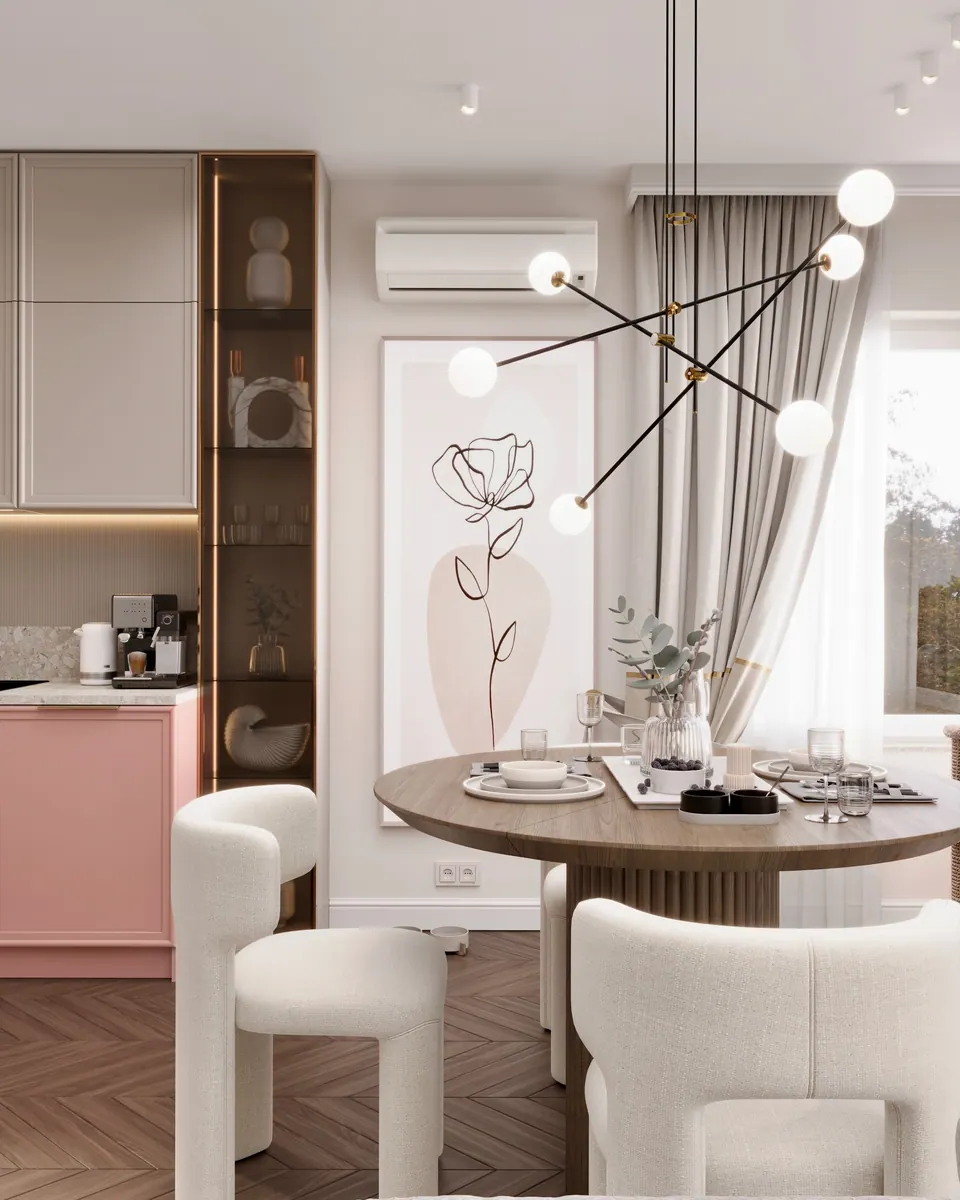 Offene Wohnküche, Interieur eines Hauses, Bratislava, Slowakei