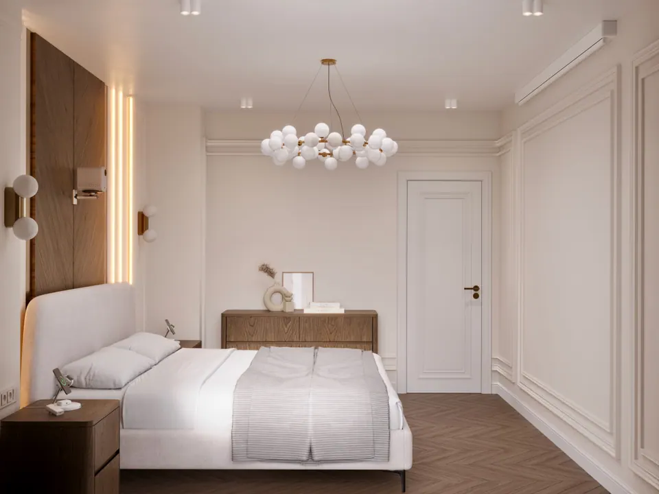 Modernes Hauptschlafzimmer, Interieur eines Hauses, Bratislava, Slowakei